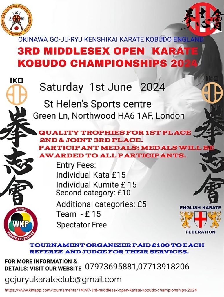 3rd Middlesex Open Karate Kobudo Championships 2024